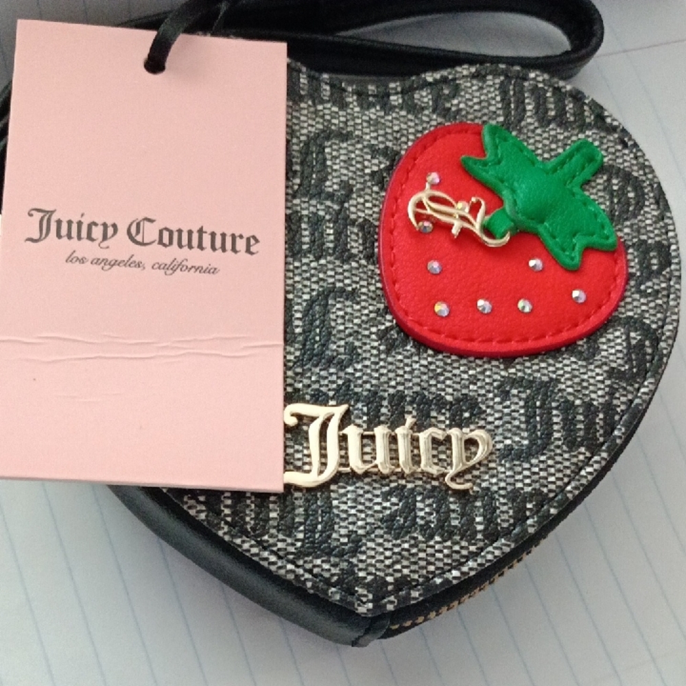 Juicy Couture Heart Wristlet with Strawberry Accent